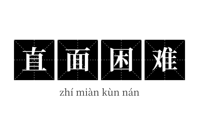 直面困难成语