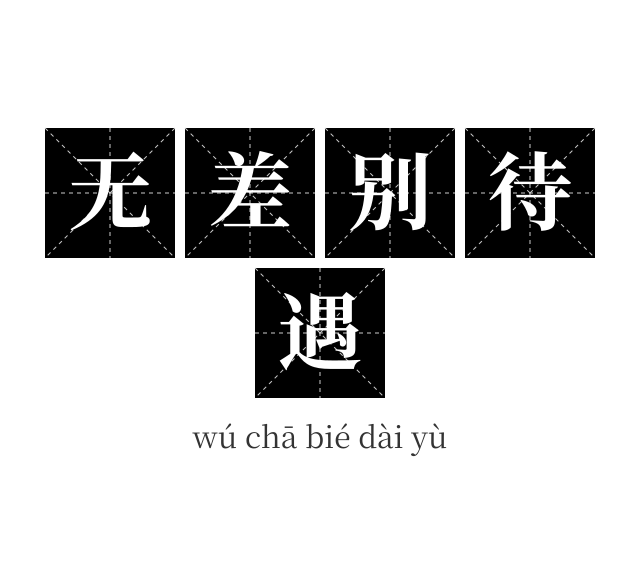 无差别待遇成语