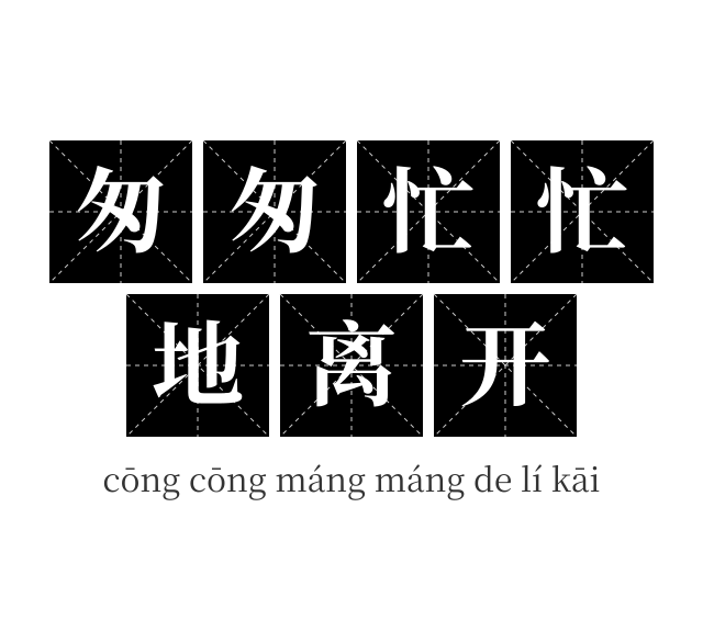 匆匆忙忙地离开成语