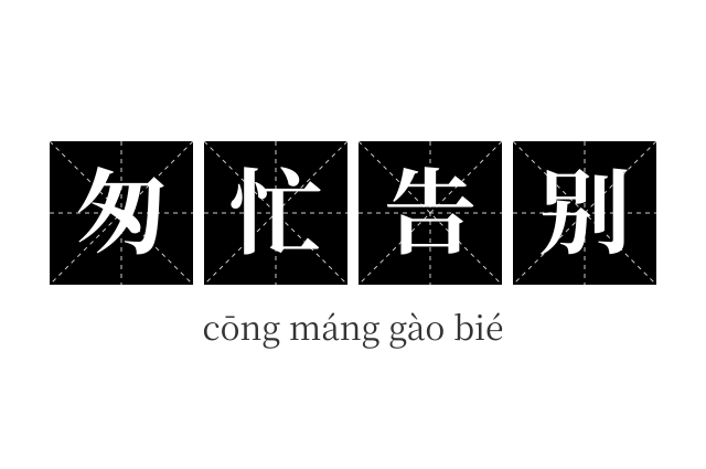 匆忙告别成语