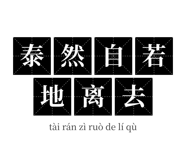 泰然自若地离去成语