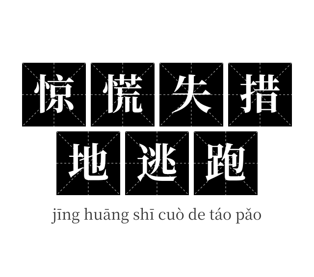 惊慌失措地逃跑成语