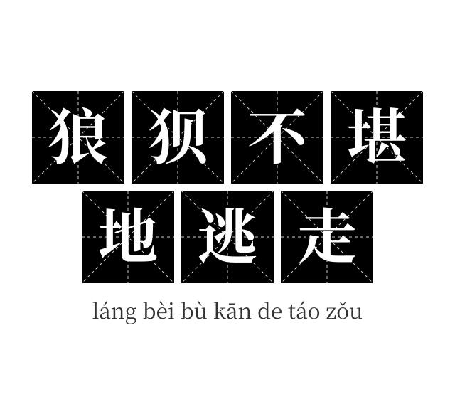 狼狈不堪地逃走成语