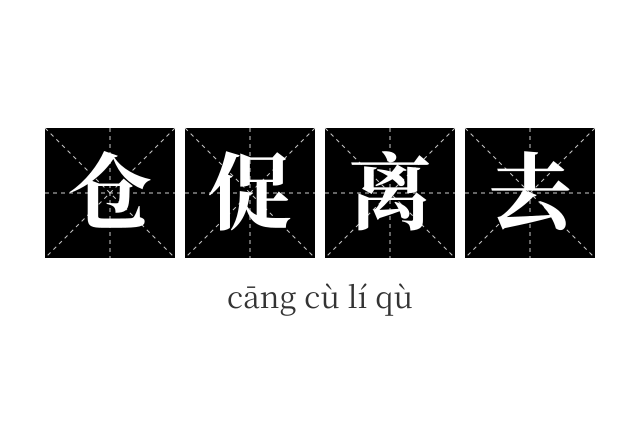 仓促离去成语