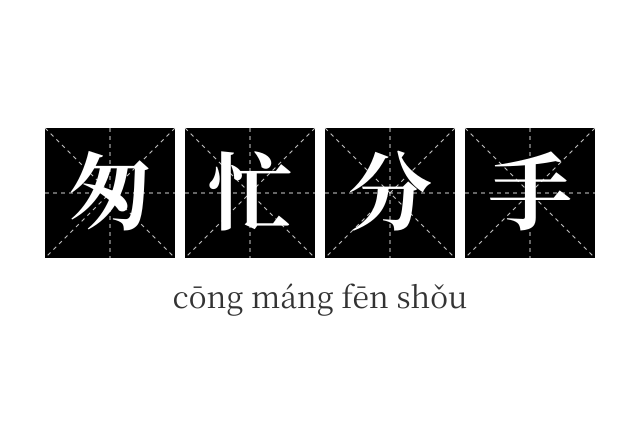 匆忙分手成语