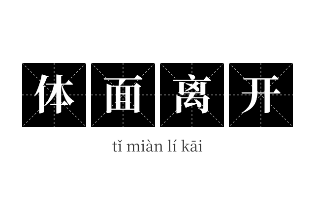 体面离开成语