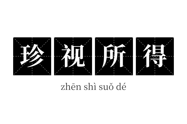 珍视所得成语