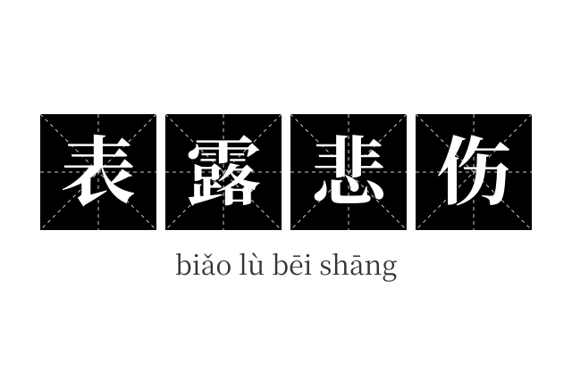 表露悲伤成语