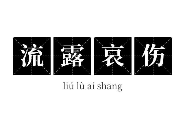 流露哀伤成语