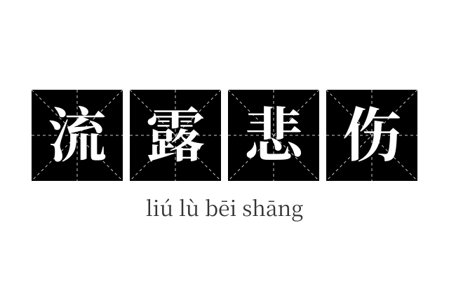 流露悲伤成语