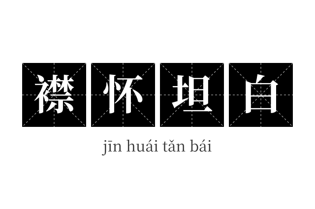 襟怀坦白成语