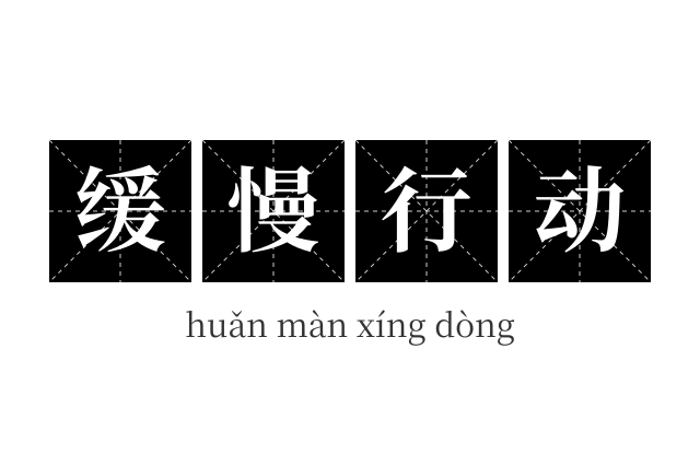 缓慢行动成语
